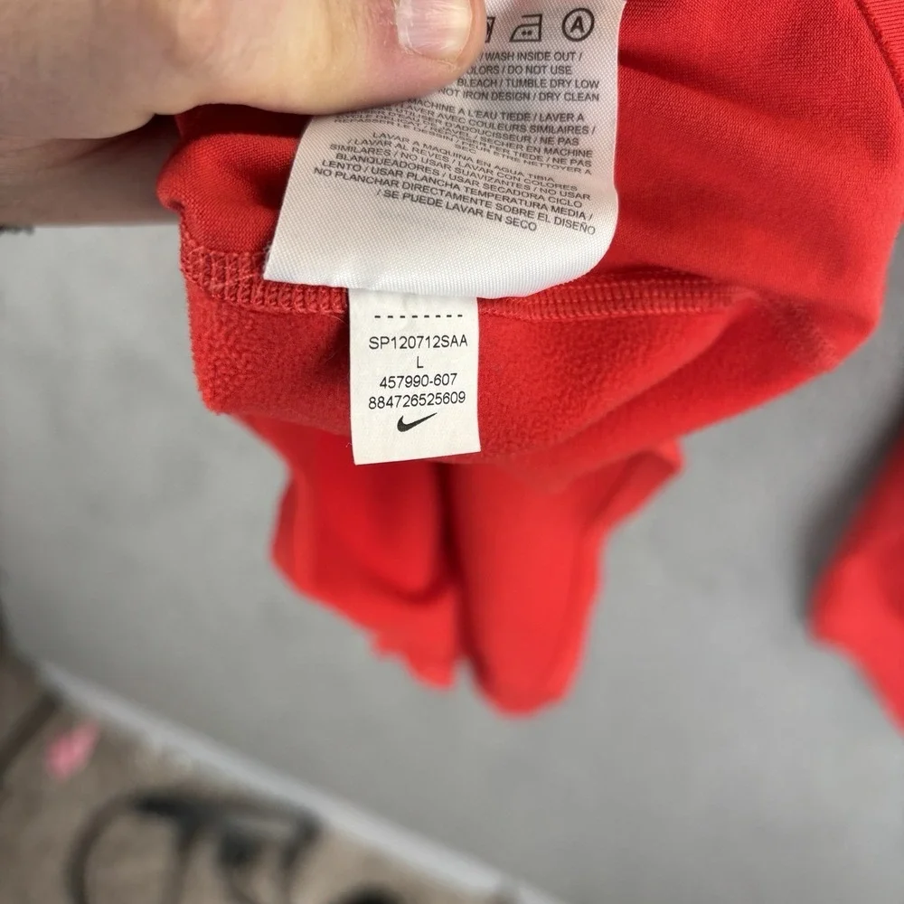 Nike Golf Tiger Woods Shirt Mens Large Red 1/2 Zip Pullover